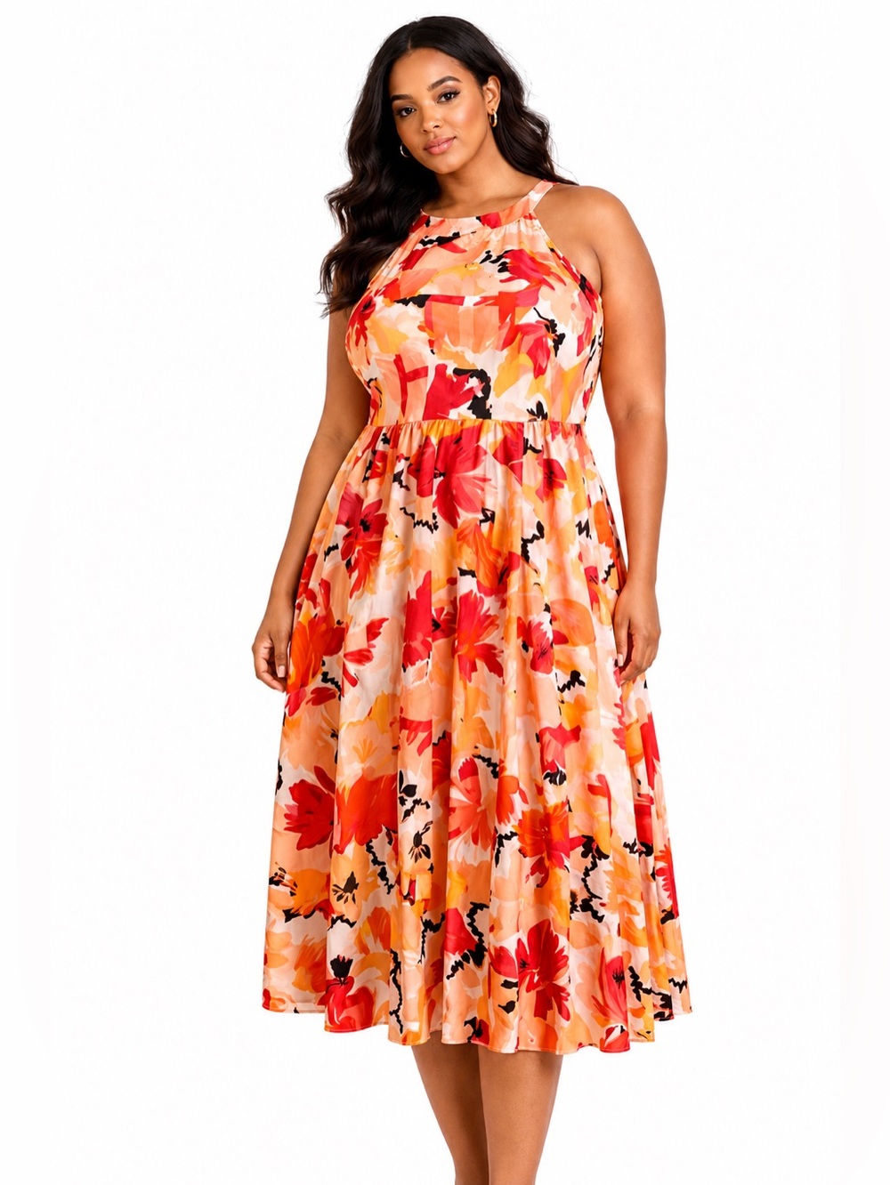 🌸 The Limited Floral Fit & Flare Midi Dress Plus Size 16W